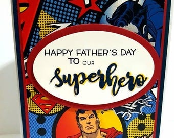 Father's Day Card, Superhero Card, Superman Card, Superman Birthday Card