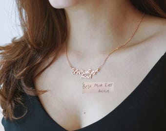 30% OFF Personalized Handwriting Necklace - Handwriting Jewelry - Memorial Signature Necklace - Sympathy Gift - Mother's Day