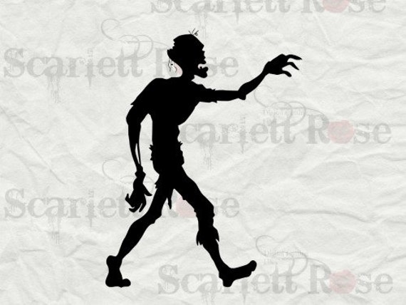 Download Items similar to Halloween Zombie Silhouette SVG cutting file clipart in svg, jpeg, eps and dxf ...