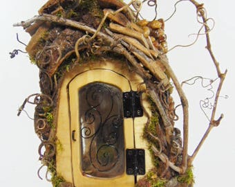 Fairy house with furniture, fairy garden house, wood fairy house, custom fairy house, reclaimed wood fairy house, gnome house, pope mountain