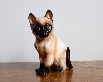 CHAT SIAMOIS EN céramique origine? XXème ROYAL HANDBEMALT JK H456 B81 EUR 90,00 - FR
