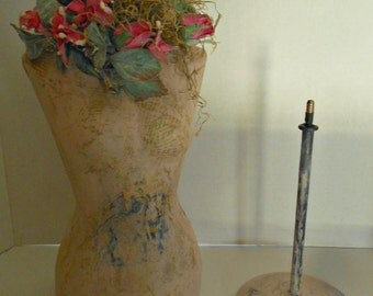 French Style Tabletop Paper Mache Mannequin Dress Form