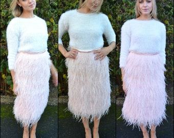 Ostrich feather skirt / Feather dress / feather wedding skirt / bridal skirt / ostrich feather / street style / vintage formal / 'Maxime'