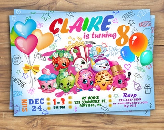 Shopkins Invitation, Shopkins Birthday, Shopkins Party, Shopkins Printables
