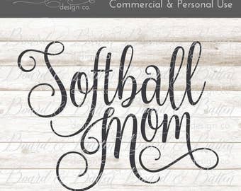 Softball Mom SVG - Softball SVG File - softball svg softball commercial use clipart - svg clipart - sports svg vector graphics htv cut file