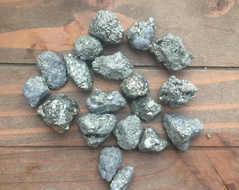 Iron Pyrite Chunks / Average Size 15mm - 18mm / Natural Raw Pyrite