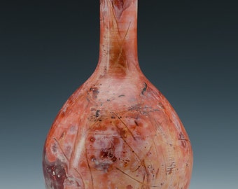Small Raku Saggar Fired Bottle