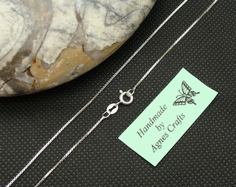 16" 18" 20" Light Box Sterling Silver chain, 925 sterling silver necklace, 925 silver chain, STS