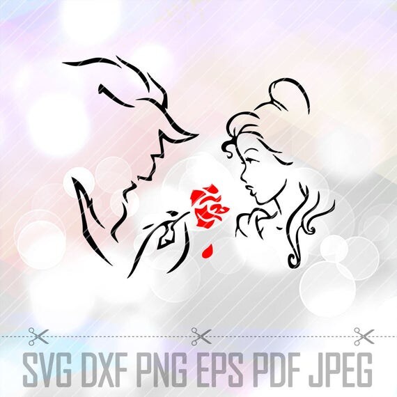 Beauty and the Beast SVG DXF Png Eps Layered Cut File Cricut