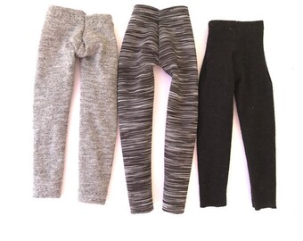 Barbie Clothes/Barbie Leggings Set of 3 Barbie Doll Leggings ~ Black Studs