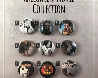 Halloween Movie 1978 1" Buttons - Michael Myers Slasher Movie