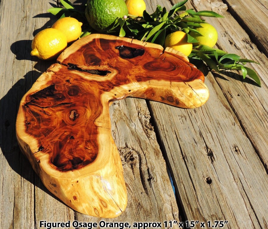 Natural Osage Orange Burl Wood Cutting Board or Serving