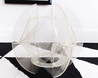 SPECIAL OFFER-1970s lucite string sculpture /Mid Century modernist abstract art statue / 70s string art