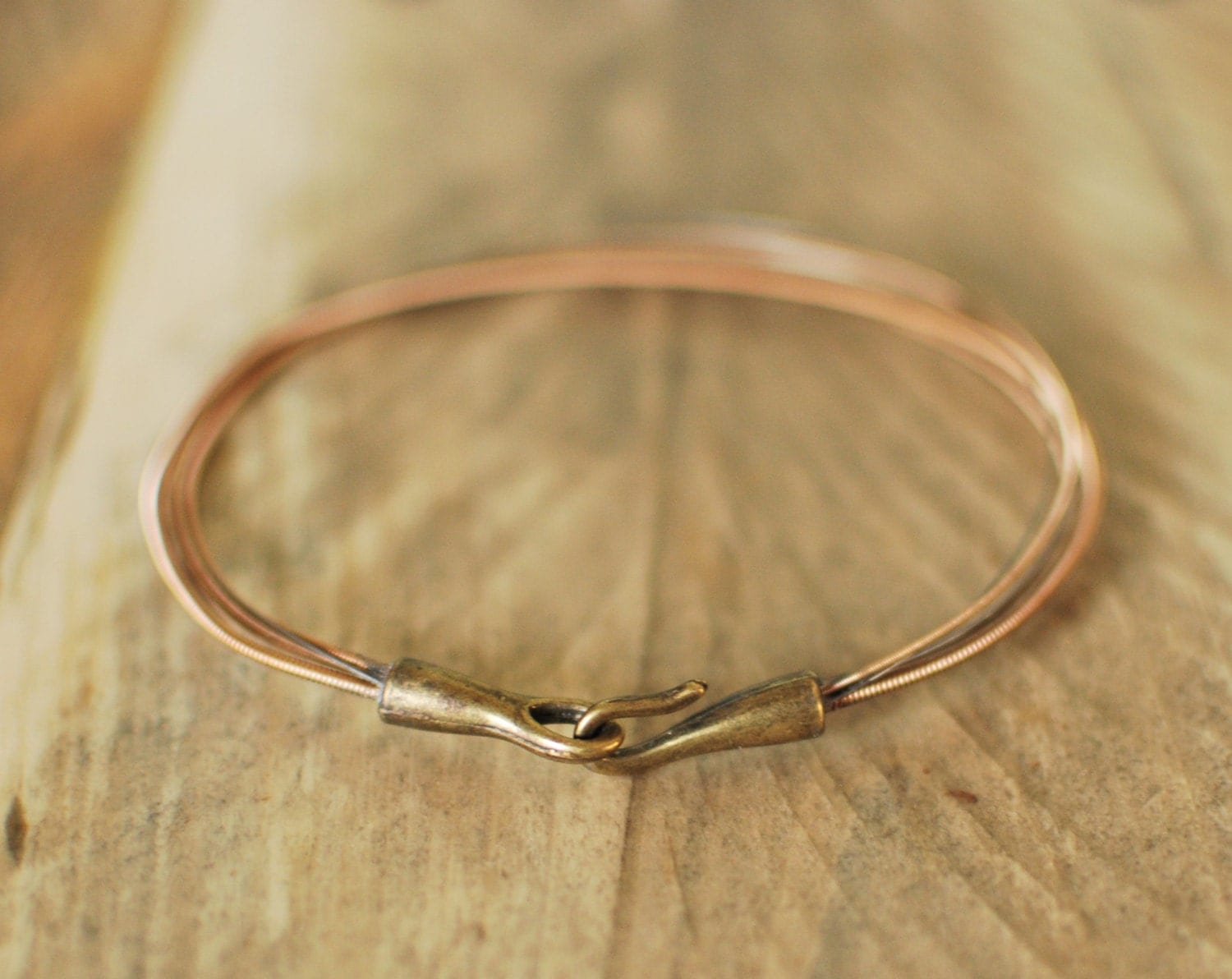 Guitar String Bracelet Hook and Eye Clasp Acoustic Guitar