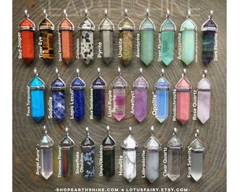 Crystal necklace, Amethyst, Rose Quartz, Obsidian, Fluorite, Aventurine, Jasper, Clear quartz, Amazonite,