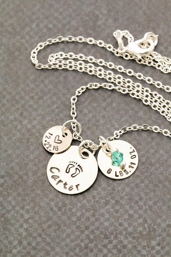 Personalized Mommy Necklace New Baby Jewelry by DistinctlyIvy