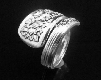 Floral Spoon Ring, Silver Belle 1940, Spoon Ring Flowers
