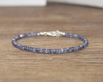 Blue Mystic Quartz Bracelet, Quartz Jewery, Minimalist, Layering Bracelet, Blue, Gemstone Jewelry