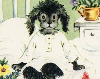 Vintage Original unused Greeting Card Get Well- Hope It Will Be Soon