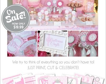 Ballerina Birthday Decorations | Ballerina Party Printable | Ballet Birthday | Ballet Party | Dance Birthday | Amanda's Parties To Go