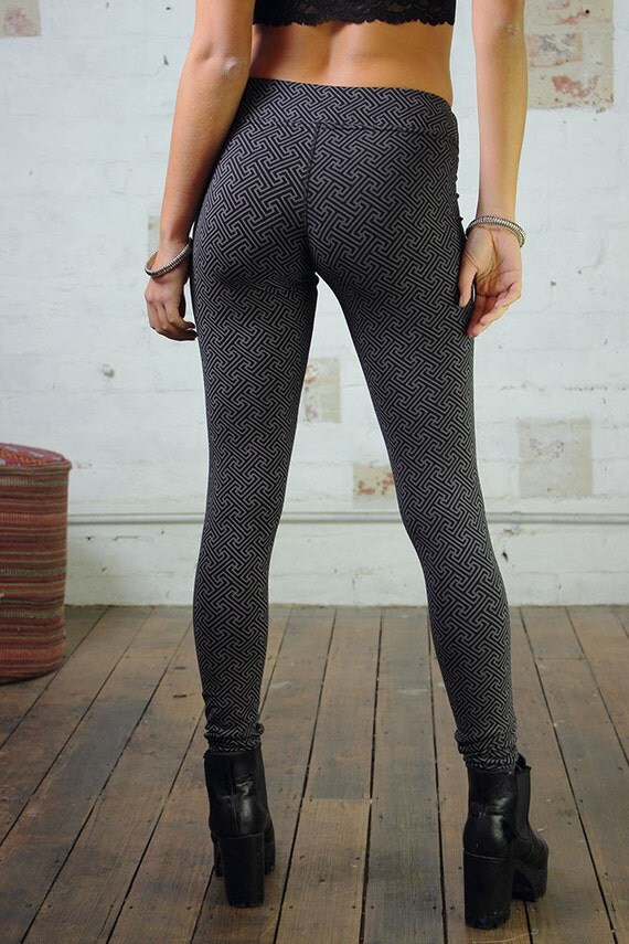 Unisex Leggings Black Swastika full length leggings