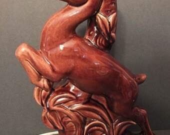 Vintage Deer Doe Lamp Ceramic Pottery Leaping Deer Lamp