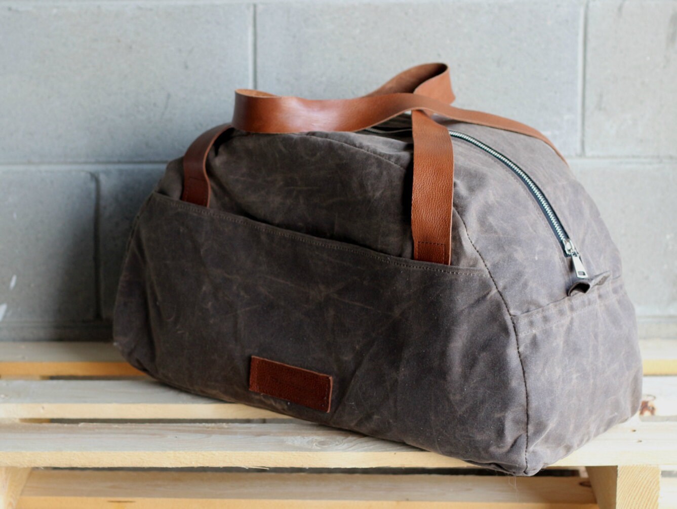 Waxed canvas weekender bag overnight bag waxed canvas