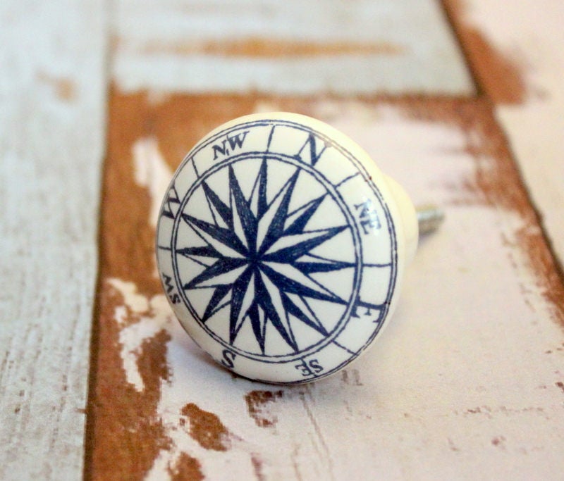 Compass Knob Nautical Knob Knobs Ceramic Knobs