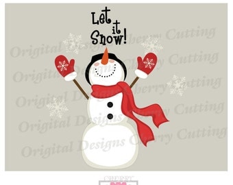 Let it Snow SVG eps jpg png,Snowman svg, Winter Snowman Silhouette Cut Files, Cricut Cut Files CHSVG23 -Personal and Commercial Use