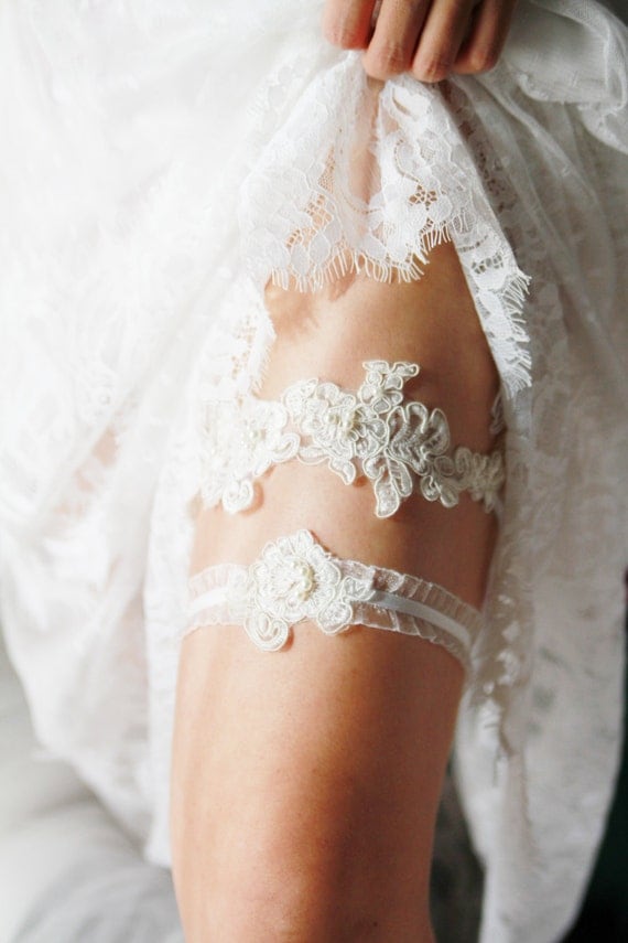Bridal Garter Set Wedding Garter Set Lace Garter Rustic