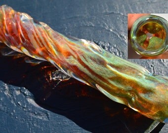 Chillum Pipe Ice Pinch Color Changing Twisted Honeycomb Extra Long - Handblown Glass