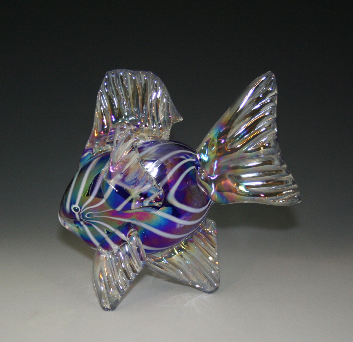 large hand blown glass fish