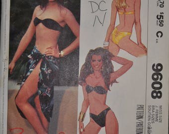 1980's Brooke Shield Bikini Swimsuit - Size 14 - UNCUT - McCall's 9608