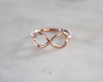 Dainty Gold Infinity Ring//Rose Gold OR Yellow 14kt. Gold Filled//Handcrafted