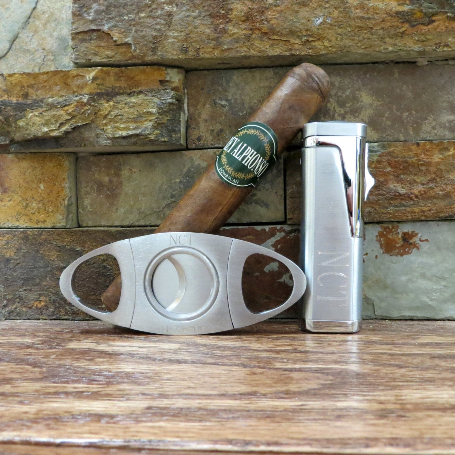 Cigar Torch Lighter W Cigar Cutter Set Personalized Cigar