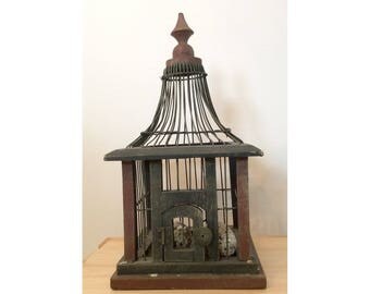 Small handmade vintage bird cage