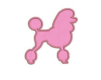 Poodle Applique Dog Design File for Embroidery Machine Monogram Applique Paris