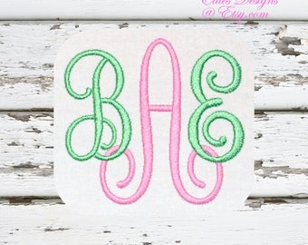 Fancy Script Ver 32 Monograms Monogram Fonts Embroidery Designs BX Format Digital Download