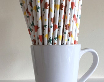 Thanksgiving Paper Straws Fall Leaves Fall Paper Straws Thanksgiving Decor Autumn Decorations Party Supplies Bar Cart Decor Cake Pop Sticks