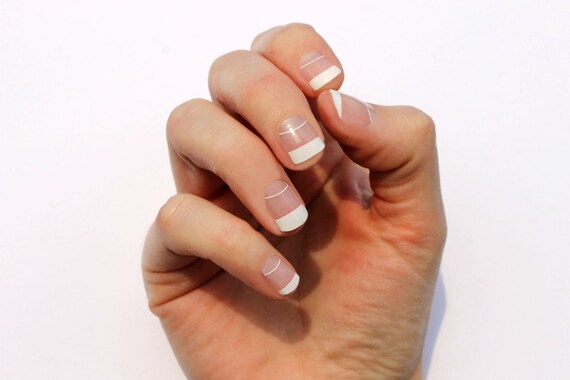 White Elise Nail Wraps - Fits Shorter Nails