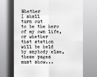 David Copperfield Opening Line Literary Print - Bookish Digital Print