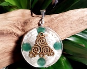 Aventurine Orgone Pendant - Triskelion - Lightworker Jewellery - Heart Chakra Energy - Healing Crystal Pendant - Medium