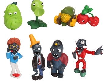CAKE TOPPER - 8 pcs Plants vs Zombies Figure Set Birthday Party Cupcakes Figurines
