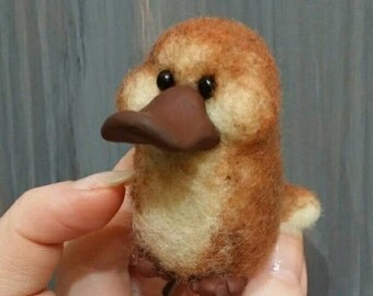 Needle Felt Toys, Felted Platypus, needle felted animal, Platypus Plush Toy, MADE TO ORDER