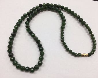 Vintage Jade Graduated Bead 26" Necklace