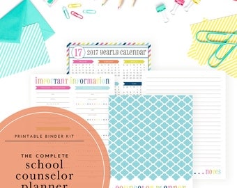 Printable 2017-2018 School Counselor Planner Kit - Designed specifically for school guidance counselors!