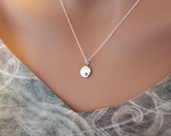 Sterling Silver October Birthstone Necklace, October Birthstone Necklace, October Birthstone Charm, Silver Birthstone Charm, Style #A14