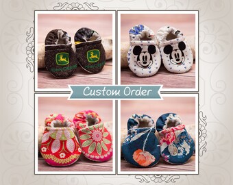 Baby Booties - Baby Shoes - Crib Shoes - Crib Booties - Fabric Baby Booties - Fabric Baby Shoes - Custom Baby Shoes - Custom Baby Booties