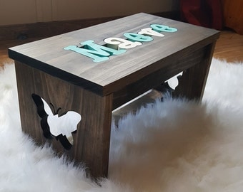 Puzzle Name Step Stool, Personalized Step Stool, Nursery, Child's room
