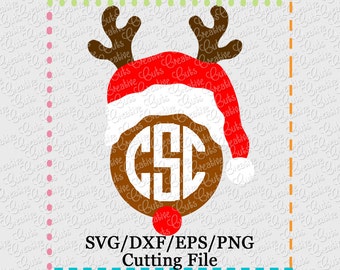 EXCLUSIVE Reindeer Monogram SVG Cut File, Reindeer cut file, Christmas svg, reindeer cutting file, reindeer monogram svg